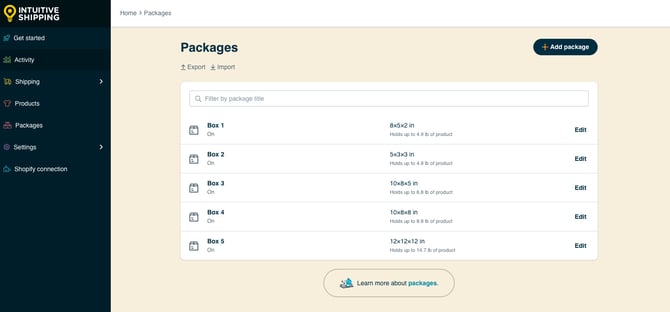 IS HS Packages - List