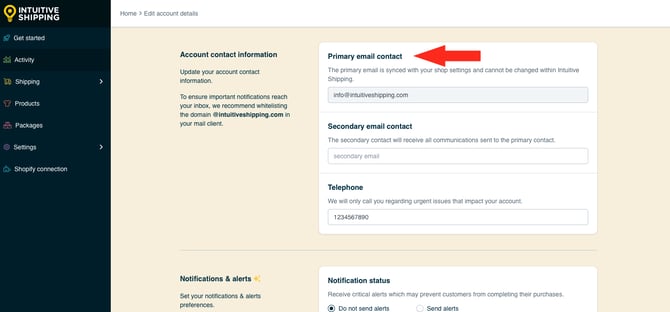 IS HS Account - Primary Email Contact