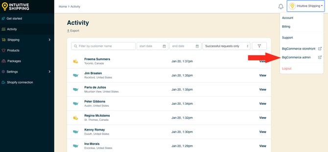 IS HS Activities - Store Menu - BigCommerce Admin