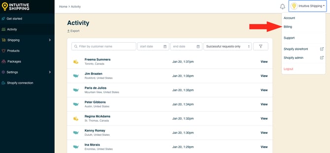 IS HS Activity - Billing Menu