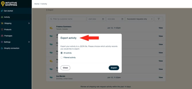 IS HS Activity - Export Activity