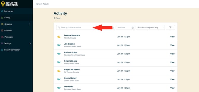IS HS Activity - Filter By Customer
