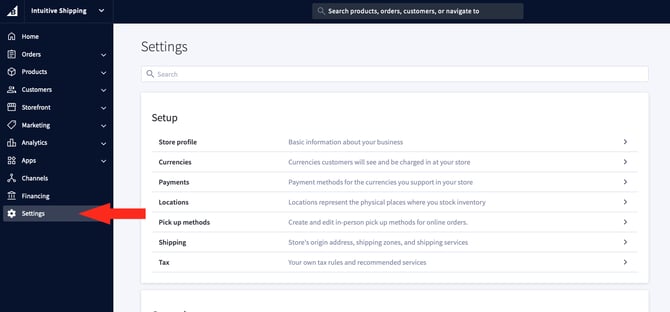IS HS BigCommerce  - Settings