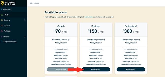 IS HS Billing - Change Plan