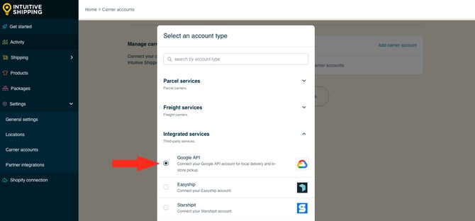 IS HS Carrier Accounts - Select Google API