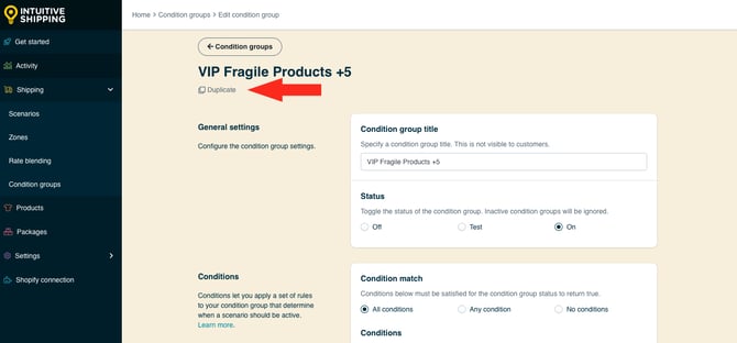 IS HS Condition Groups - Duplicate Button VIP Fragile over 5