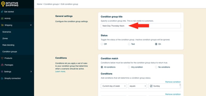 IS HS Condition Groups - Edit Duplicate Title Next Day Thursday