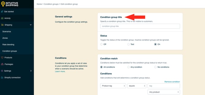 IS HS Condition Groups - Edit Title