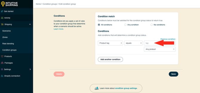 IS HS Condition Groups - Enter Condition Value