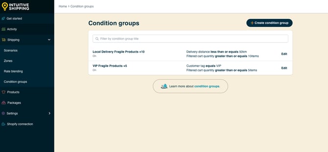 IS HS Condition Groups - List - VIP and Local