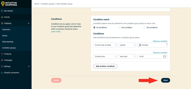 IS HS Condition Groups - Save Button Current Date Current Time Group 1