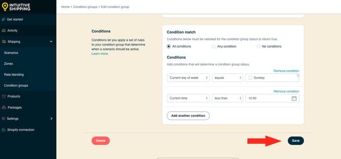 IS HS Condition Groups - Save Button Current Date Current Time Group 2