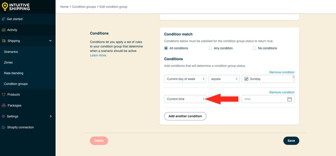 IS HS Condition Groups - Second Condition Type Current Time