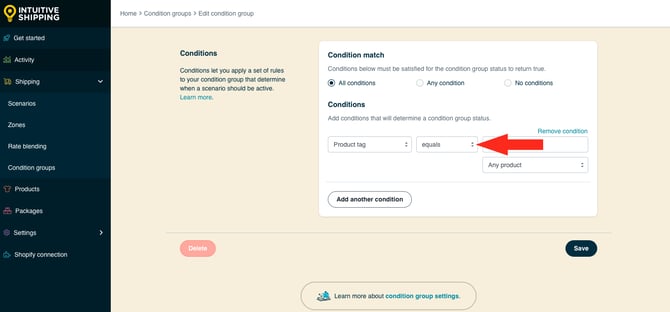 IS HS Condition Groups - Select Condition Logic