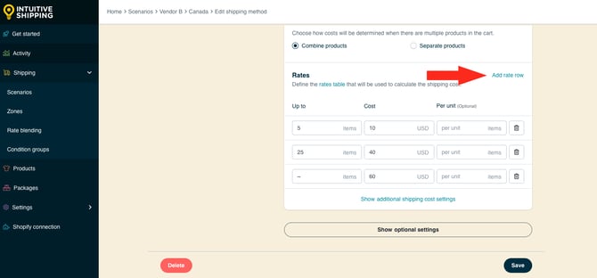IS HS Custom Shipping Method - Multi-Vendor Add Rate Rows