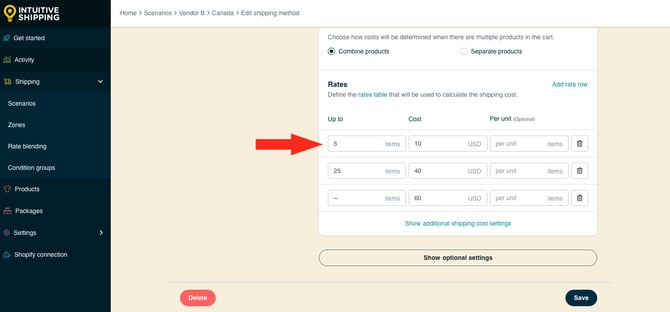 IS HS Custom Shipping Method - Multi-Vendor Edit Rate Rows