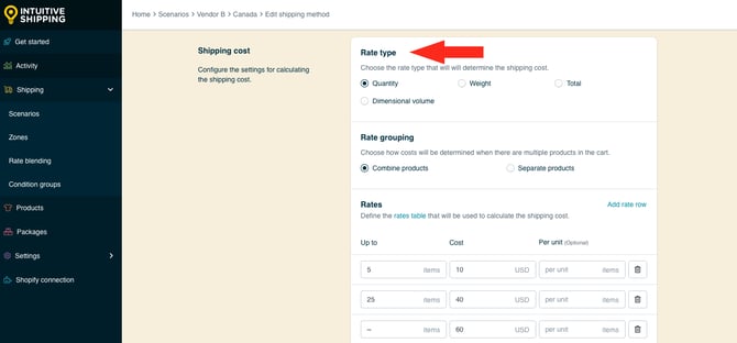 IS HS Custom Shipping Method - Multi-Vendor Edit Rate Type