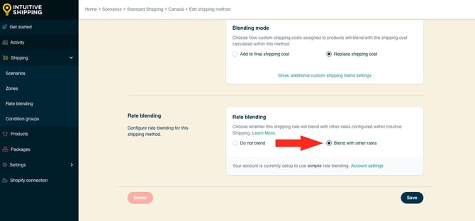 IS HS Custom Shipping Methods - Optional Rate Blending -  Blend With Other Rates