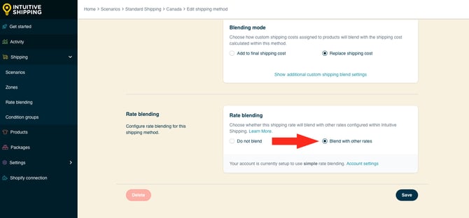 IS HS Custom Shipping Methods - Optional Rate Blending - Blend With Other Rates