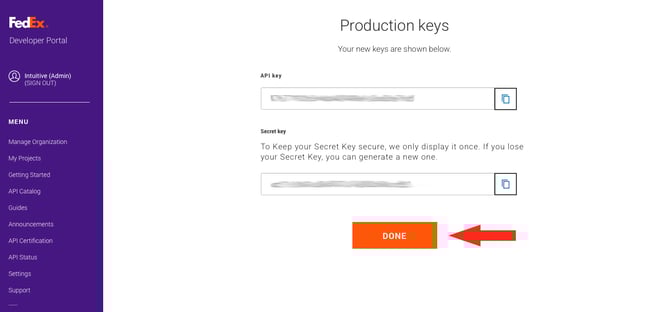IS HS FedEx OAuth - Production Keys Done
