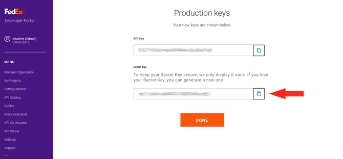 IS HS FedEx OAuth - Secret key
