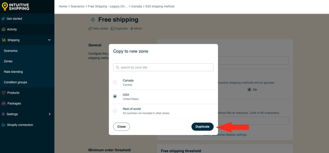 IS HS Free Shipping Methods - Conditional - Copy To Zone Duplicate