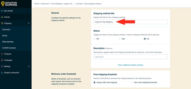 IS HS Free Shipping Methods - Conditional - Edit Copy Title