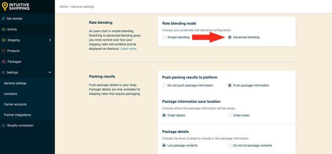 IS HS General Settings -  Rate Blending Mode - Advanced
