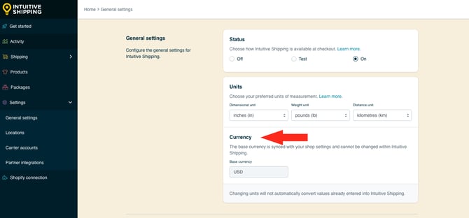 IS HS General Settings - Currency