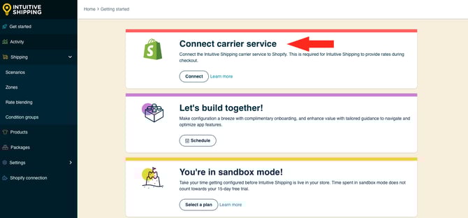 IS HS Getting Started -  Connect Carrier Service