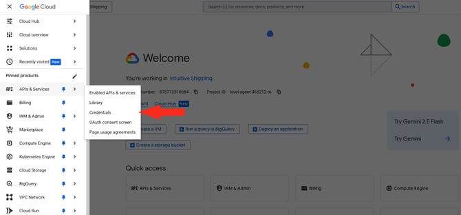 IS HS Google API - Credentials