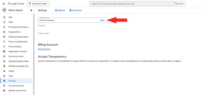 IS HS Google API - Project Name IS