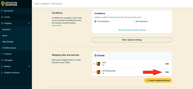 IS HS Limited Run Shipping Method - Edit Shipping Method Discounted UPS