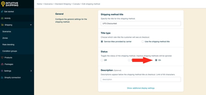 IS HS Limited Run Shipping Method - Edit Status On Discounted UPS