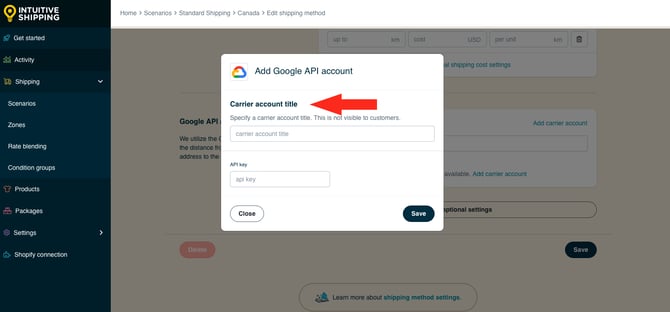 IS HS Local Delivery Shipping Method - Add Carrier Account - Edit Title