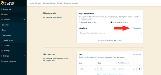 IS HS Local Delivery Shipping Method - Add Location