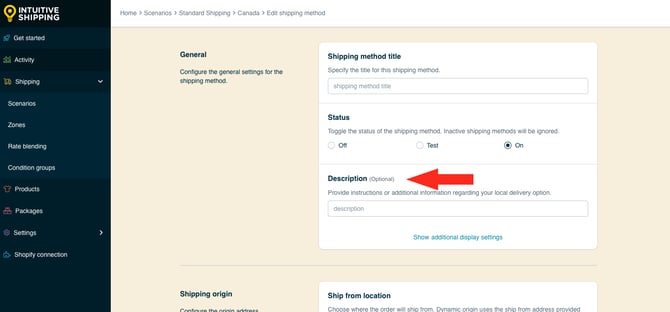 IS HS Local Delivery Shipping Method - Edit Description