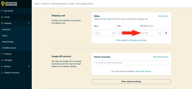 IS HS Local Delivery Shipping Method - Edit Per Unit