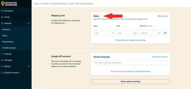 IS HS Local Delivery Shipping Method - Edit Rates