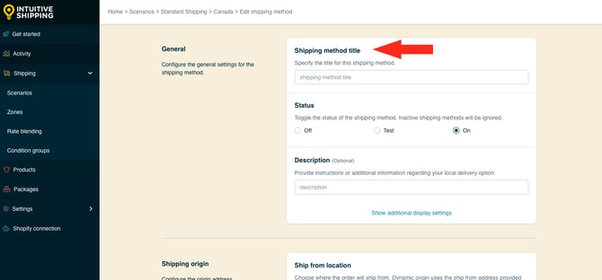 IS HS Local Delivery Shipping Method - Edit Title