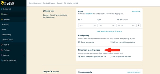 IS HS Local Delivery Shipping Method - Rate Row Blending