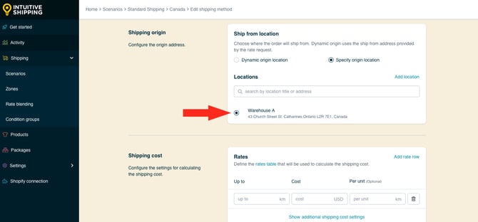 IS HS Local Delivery Shipping Method - Select Location
