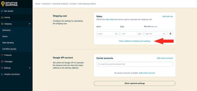 IS HS Local Delivery Shipping Method - Show Additional Shipping Cost Settings