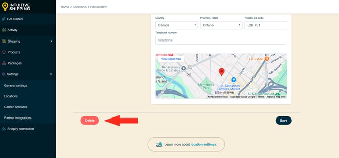 IS HS Locations - Delete Location