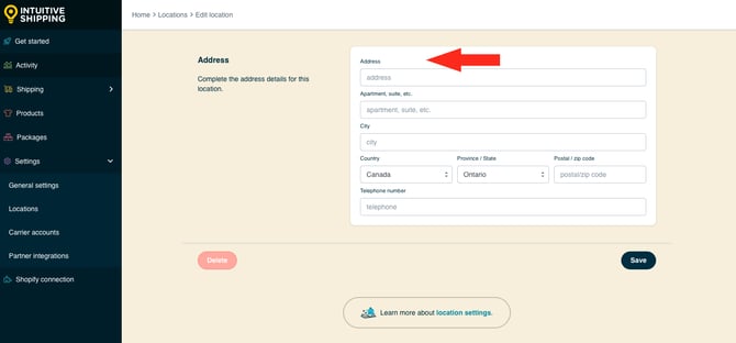 IS HS Locations - Edit Location Address