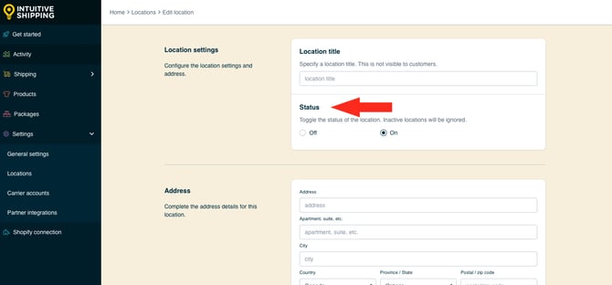IS HS Locations - Edit Location Status
