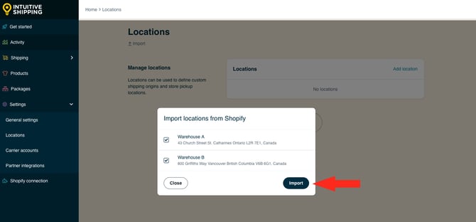 IS HS Locations - Import - Import Button