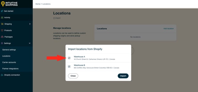IS HS Locations - Import - Select Locations