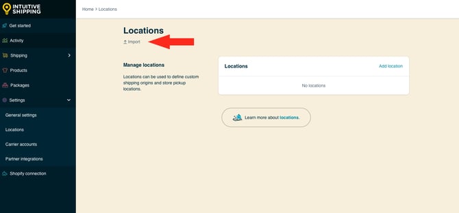IS HS Locations - Import Locations