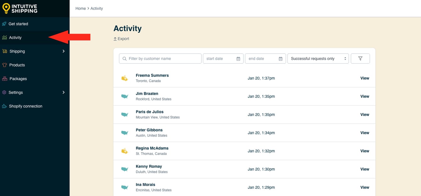 How To Use The Activity Page